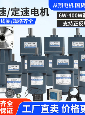 CX调速定速电机全铜线圈6W-400W交流减速马达220V工厂直销