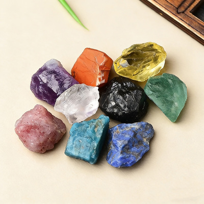 天然黄白粉紫水晶原石花盆鱼缸造景石香薰扩香矿石标本消磁原石