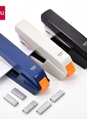 得力文具0433省力型订书机办公用弹出式平钉订书器12号装钉器