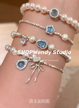 s925纯银星星葫芦蝴蝶结手链