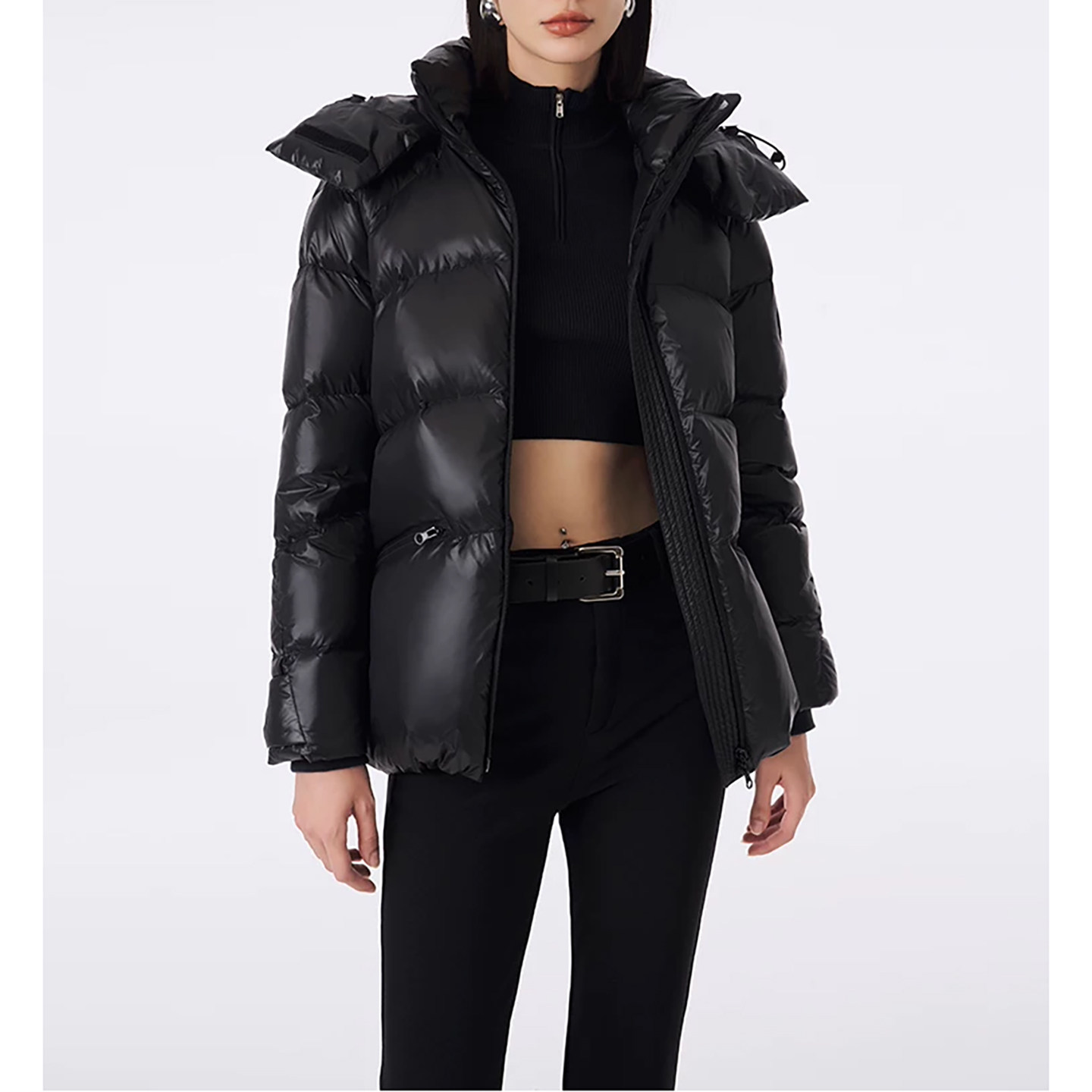 新款冬季保暖短款羽绒服女超轻简约时尚连帽面包服