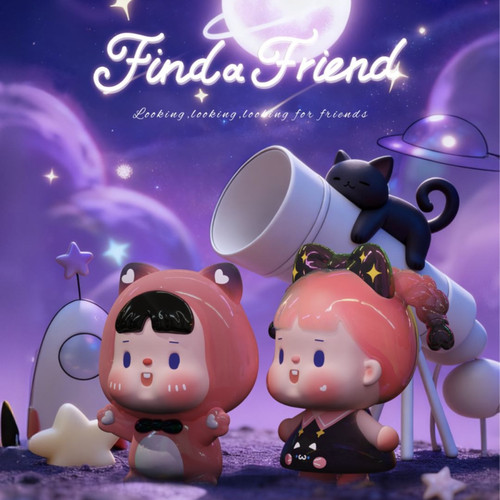 现货bubble思歪SAWY找呀找朋友盲盒潮玩手办摆件可爱公仔生日礼物