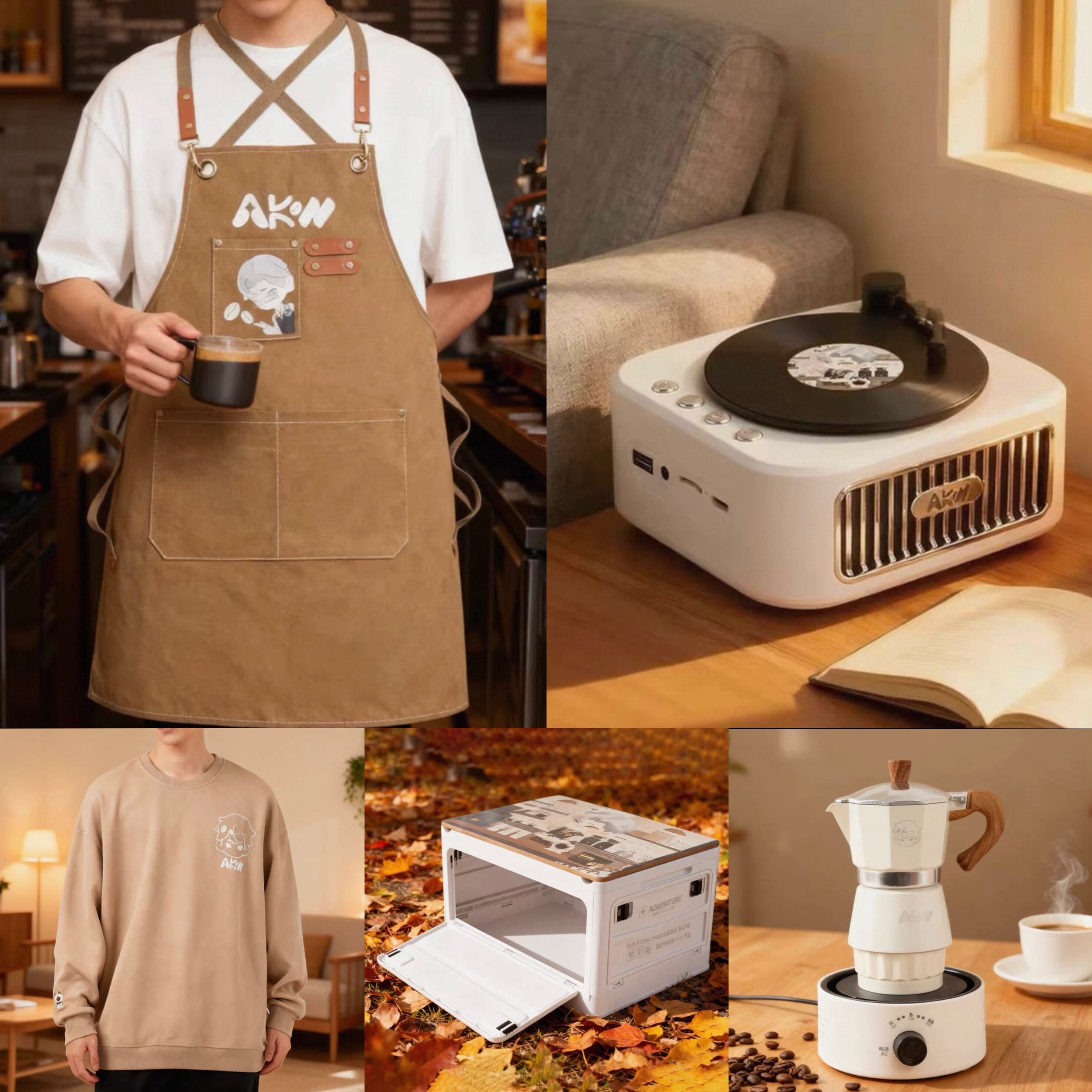 Akon阿空一日咖啡师出走日记抽抽乐潮玩周边背包行李箱耳机包水杯