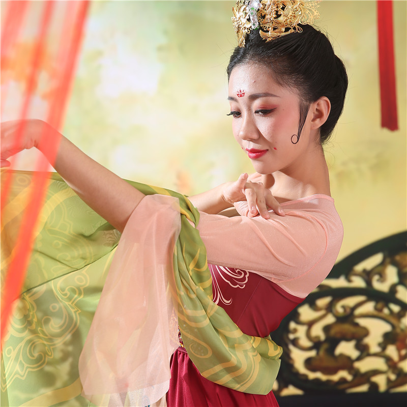 美人关印花诃子汉唐玉楼演出服