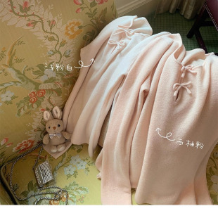 KissKiss 上衣女冬 双倍甜意48支100羊毛蝴蝶结打底针织衫