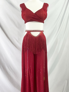 馨漫手工新款肚皮舞鼓舞表演服拉丁爵士探戈融合东方舞比赛演出服