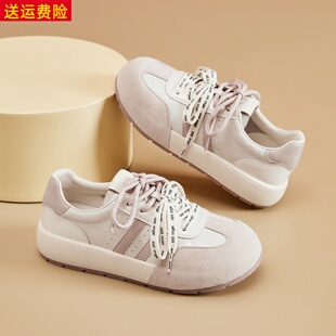 网红甜美轻便休闲浅口德训鞋女2026春季新款增高4cm运动学生女鞋