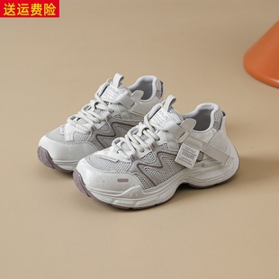 网红甜美ins超火增高老爹鞋女2026春季新款显小脚瘦休闲轻便女鞋