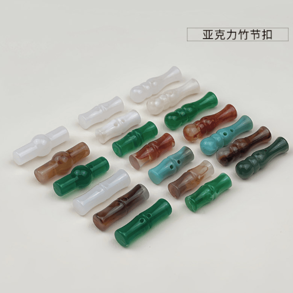 新款仿玉石古风唐装高档竹节形扣纽扣
