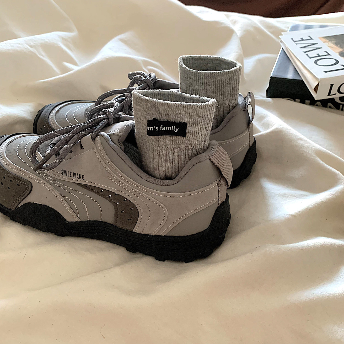 金屿鹿小众复古灰德训鞋女2026新款ins超火网红阿甘鞋运动休闲鞋,女鞋,德训鞋,淘宝优惠券,粉丝福利购,淘宝优惠卷