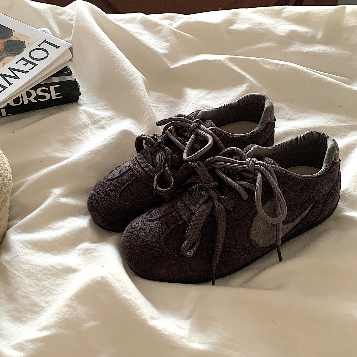 美式复古德训鞋女2026新款chic小众韩系港风阿甘鞋运动休闲板鞋潮,女鞋,德训鞋,淘宝优惠券,粉丝福利购,淘宝优惠卷