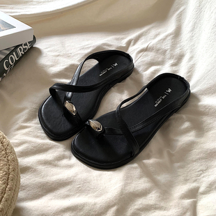 气质温柔~法式复古套趾人字拖女夏季ins晚晚风绝美网红沙滩凉拖鞋