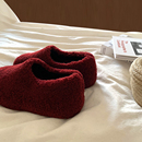 安哥拉红～ins露思同款羊羔毛包跟勃肯棉鞋女冬懒人毛毛鞋雪地靴