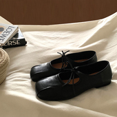 金屿鹿法式 晚晚风百搭玛丽珍单鞋 复古方头平底芭蕾舞鞋 女2025新款