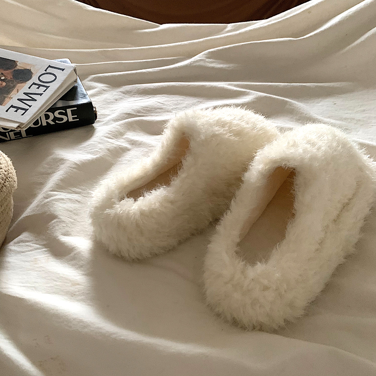 牧场卷羊~6cm厚底加绒毛毛拖鞋女秋冬外穿ins网红保暖防滑棉拖鞋