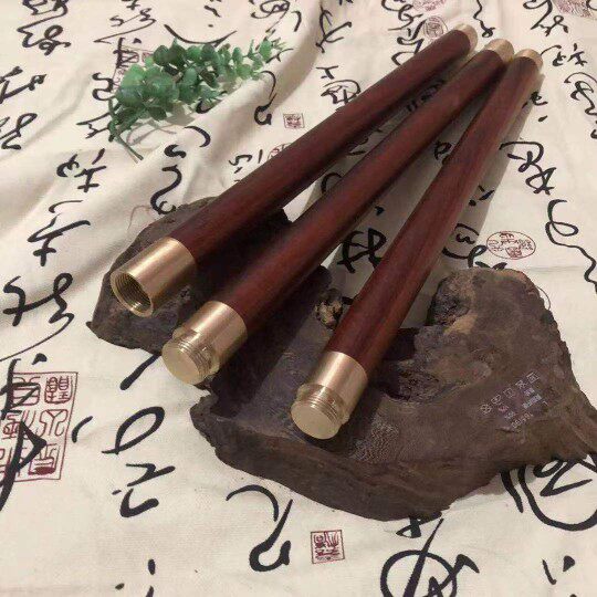 紫檀犀牛角紫檀武术棍太极养生杖折叠拼接三合一实木鞭杆组合木棍