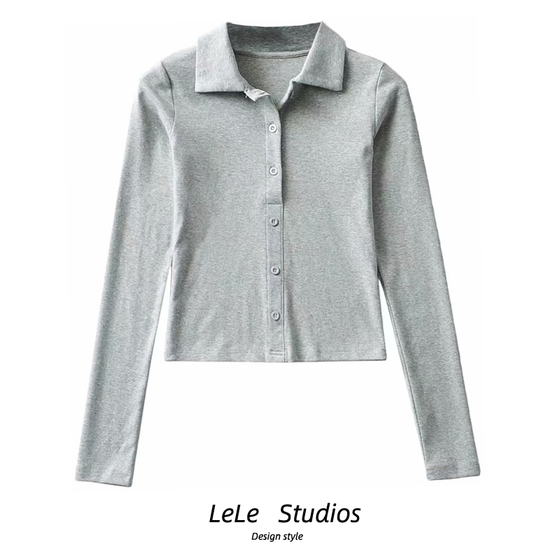 【包邮】灰色打底上衣百搭长袖