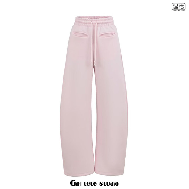 【包邮】美式辣妹风高腰弯刀卫裤女宽松显瘦松紧腰抽绳百搭休闲裤,女装/女士精品,卫裤,淘宝优惠券,粉丝福利购,淘宝优惠卷