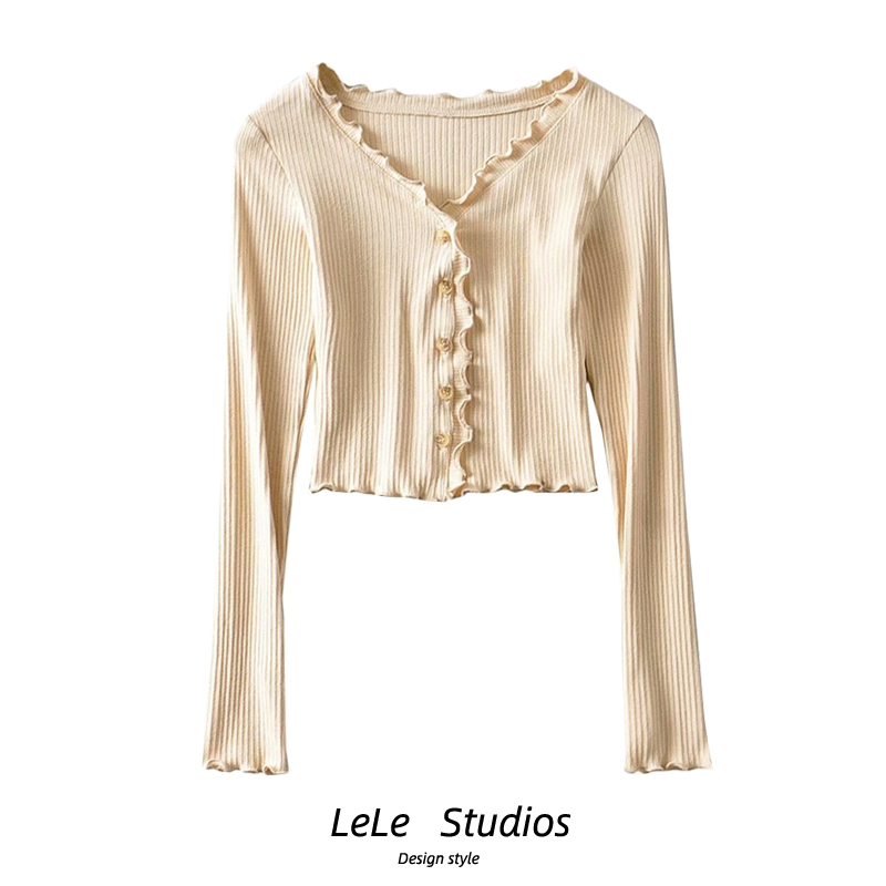 温柔甜美风排扣式ins外搭上衣