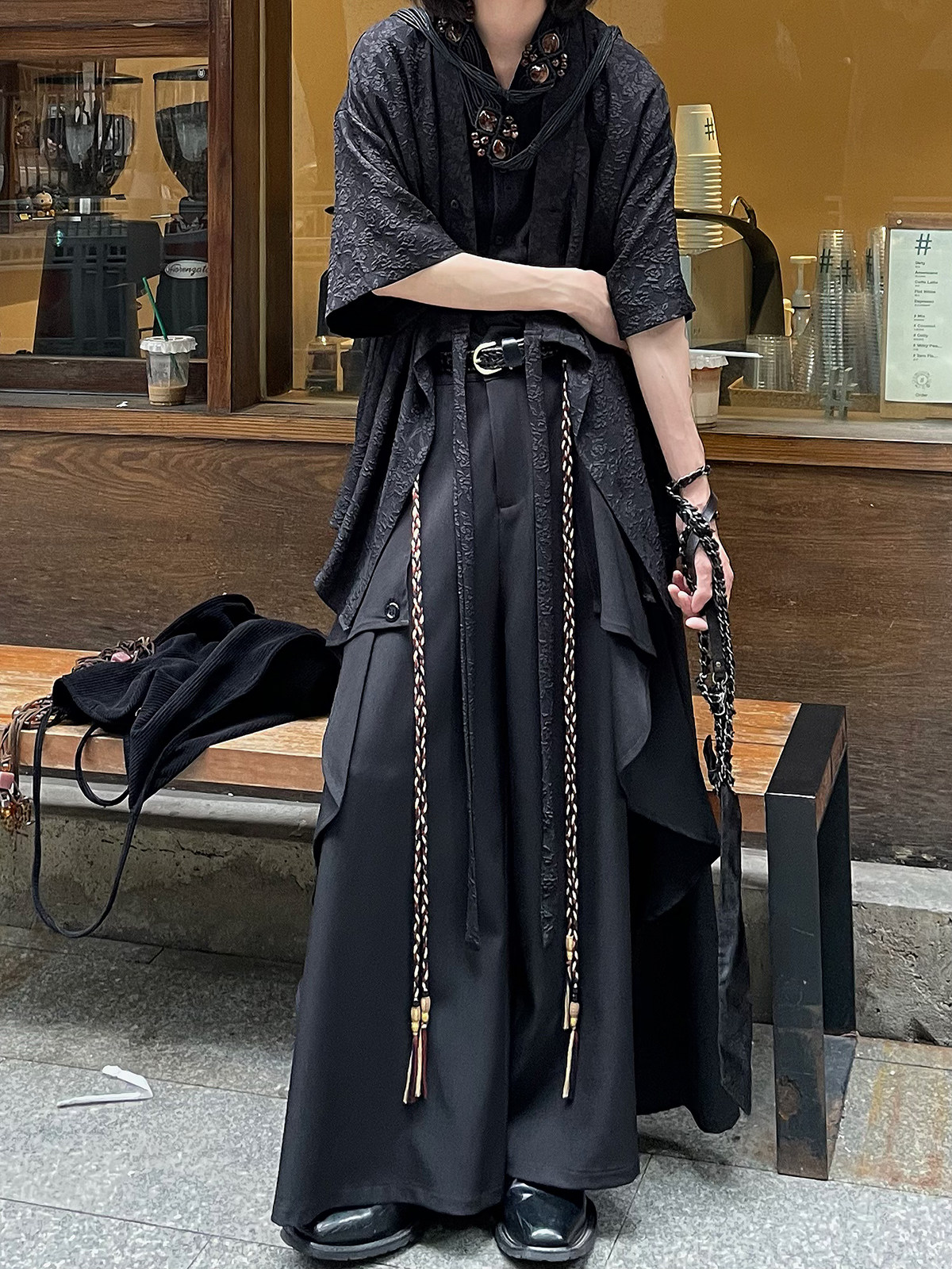 Avant-Garde Yamamoto Style Panel Patchwork Tassel Skirt Pants - Main product image from Taobao