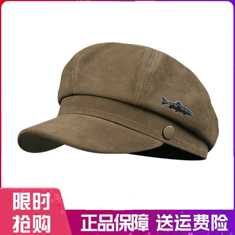 户外帽子英伦风复古八角帽女秋冬贝雷帽可调节文艺简约鸭舌画家帽