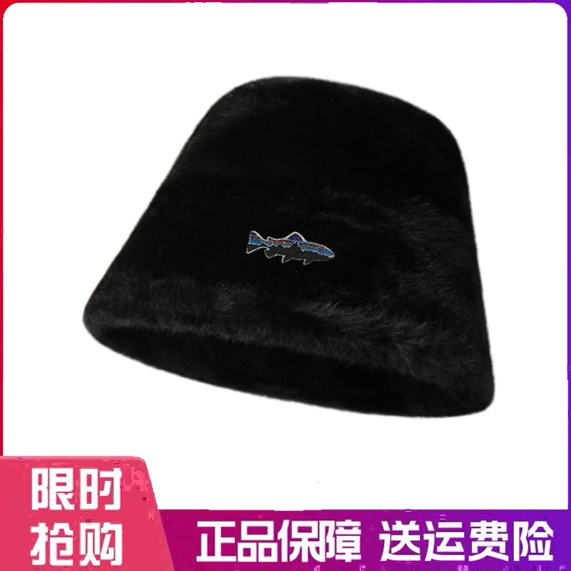 户外帽子纯色仿貂毛水桶帽女冬季加绒加厚保暖护耳盆帽毛绒渔夫帽