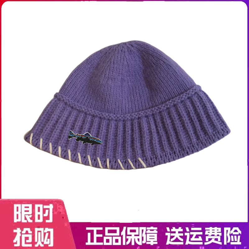 户外帽子秋冬毛线帽男女保暖套头帽显脸小针织帽韩版百搭渔夫帽