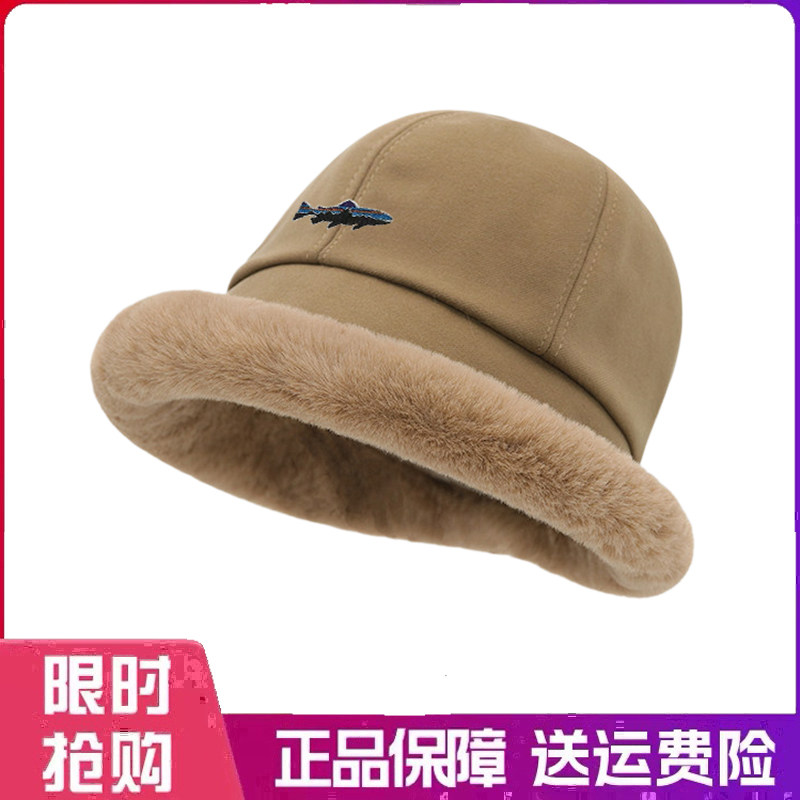 户外帽子毛呢毛绒渔夫帽女大头围冬天加绒加厚保暖护耳蒙古盆帽男