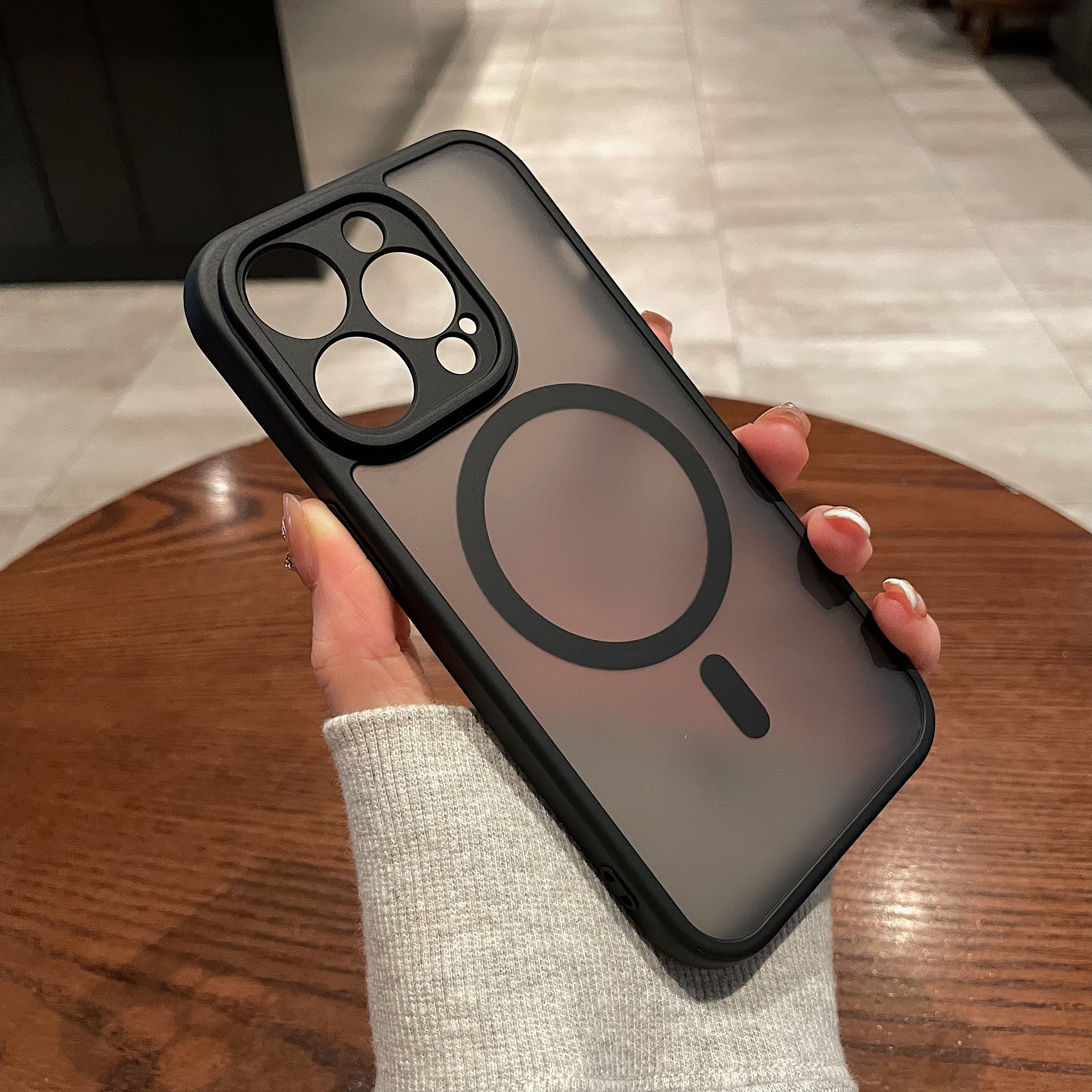 磨砂肤感黑适用苹果16promax手机壳新款iphone13磁吸无线充电12pro简约纯色14全包防摔11magsafe保护套男女软