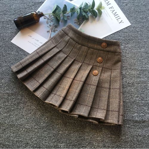 春秋格子百搭风女孩韩版半身裙子