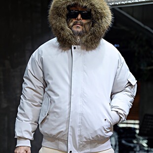 代购韩国潮牌ByTheR男女冬季保暖宽松可拆卸毛帽威龙棉衣外套上衣