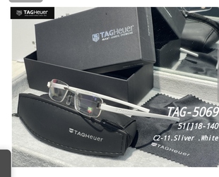 TAG无框近视眼镜男 配镀锌近视女白领白搭变色眼镜配度数切边5069