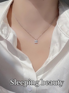 925纯银项链小锁锁骨链轻奢小众设计感气质女款项链(特价清货)