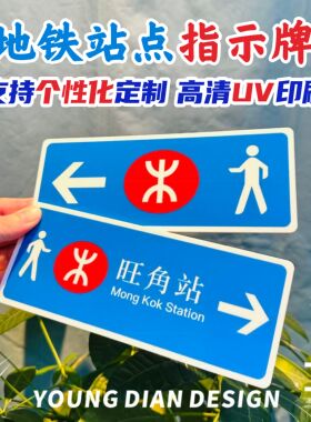 旺角尖沙咀佐敦中环地铁站名指示牌港风亚克力街道导向牌路牌定制