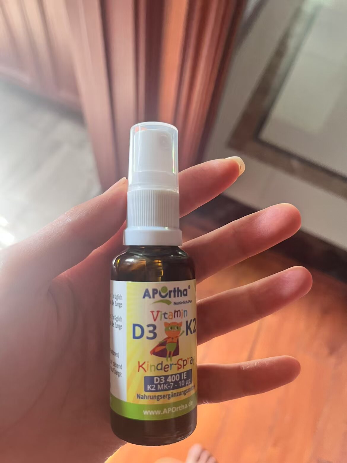 德国APOrtha儿童维生素D3补钙少年K2长骨骼强壮学生成长口腔喷雾
