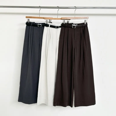 EKE 天丝垂感高腰裤25秋款韩版百搭显瘦阔腿长裤19539