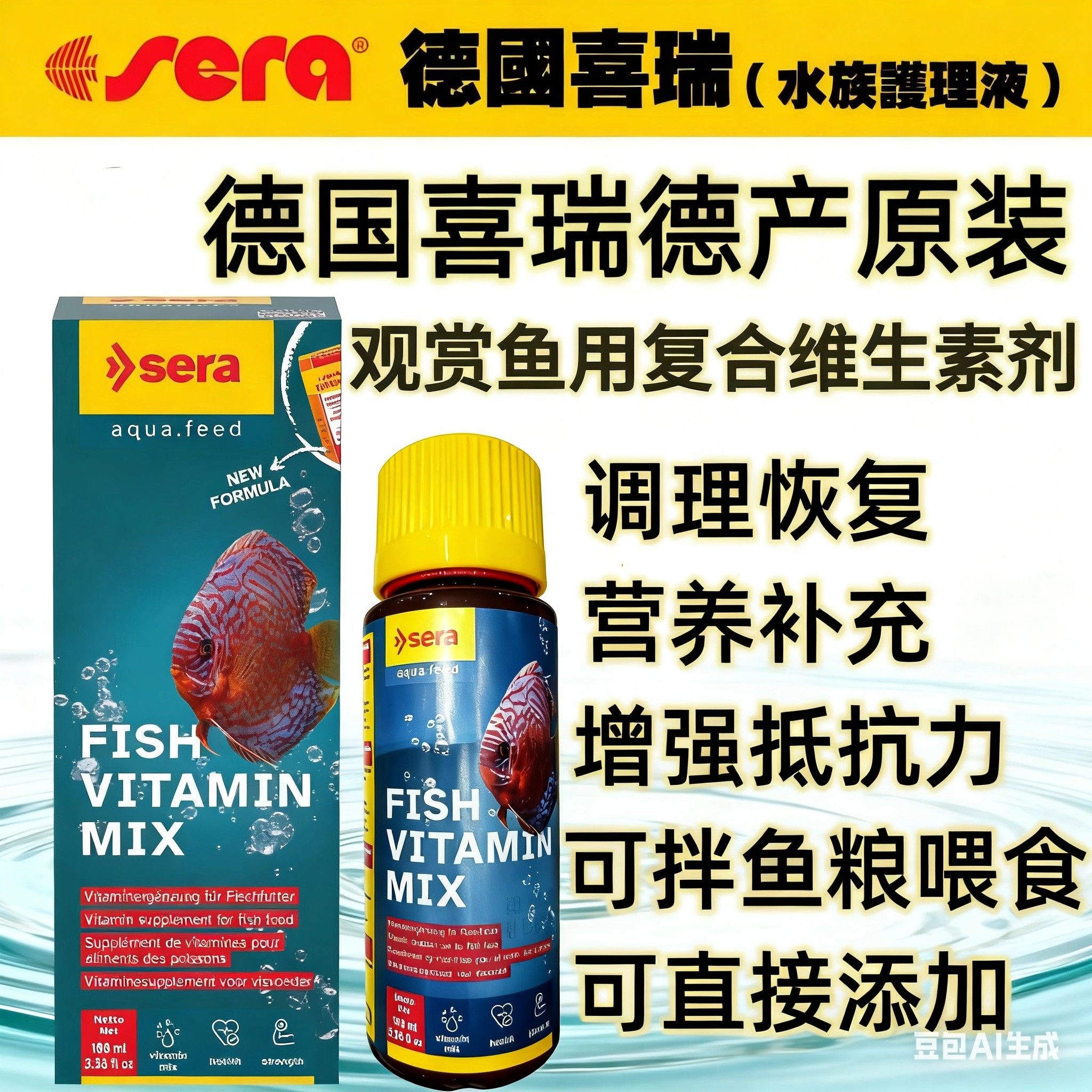 德国喜瑞观赏鱼用复合维生素滴剂营养液鱼病后恢复增强免疫抵抗力