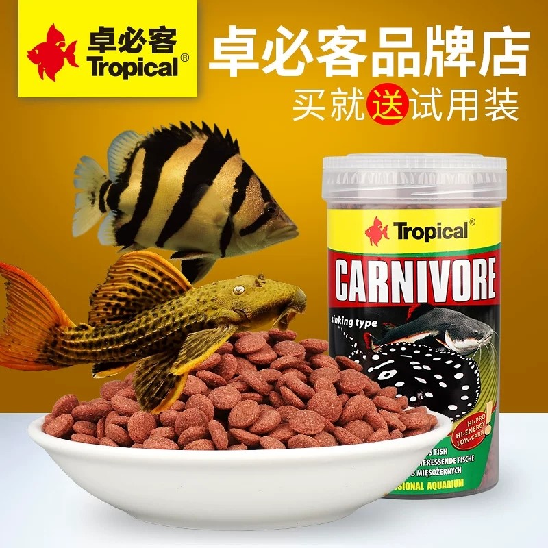 卓必客饲料大型鱼小肉粒饲料虎鱼异型雷龙魟鱼肉食热带观赏鱼粮