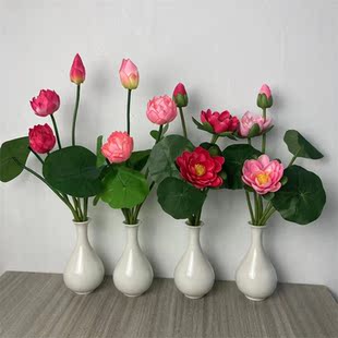 仿真花荷花绢花假花佛堂佛前摆放供花绢花客厅摆放花家居装饰花