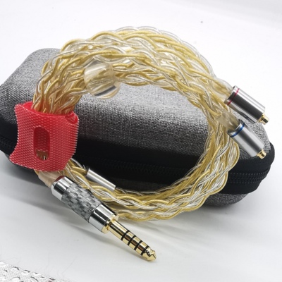 金银混编织耳机升级线mmcx0.78针4.4平衡蓝牙耳放超高解析短线材