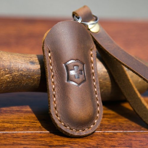 真皮手工挂腰便携猎人迷你刀鞘