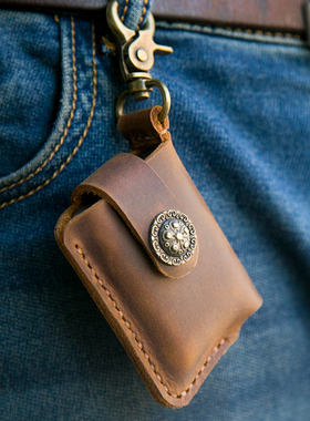 火机包打火机套zippo皮套煤油真皮保护套手工正品便携挂钩复古