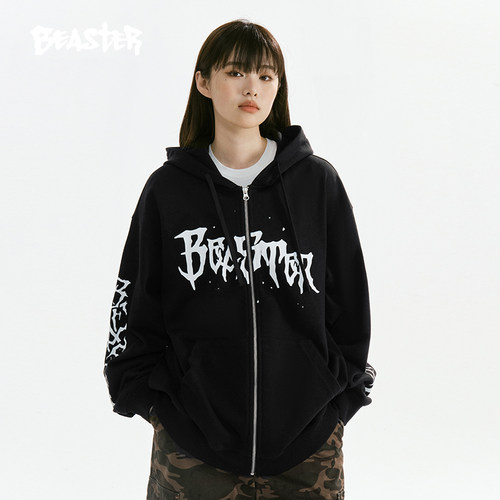 Beaster撞色印花卫衣外套