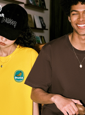 BEASTER 官方水果印花男士短袖t恤男夏季新款重磅美式复古情侣装