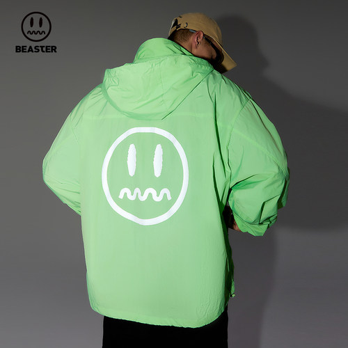 Beaster鬼脸轻薄连帽宽松