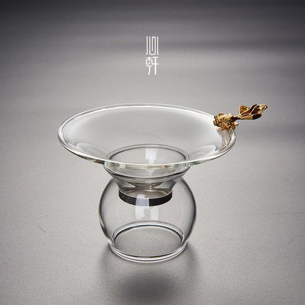 创意耐热玻璃大号茶漏透明茶滤网茶叶滤网过滤器功夫茶具配件茶滤