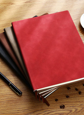 a4笔记本本子大号商务加厚办公会议记录本大学生考研精致软皮记事本皮面本子简约2026年新款日记本可定制logo