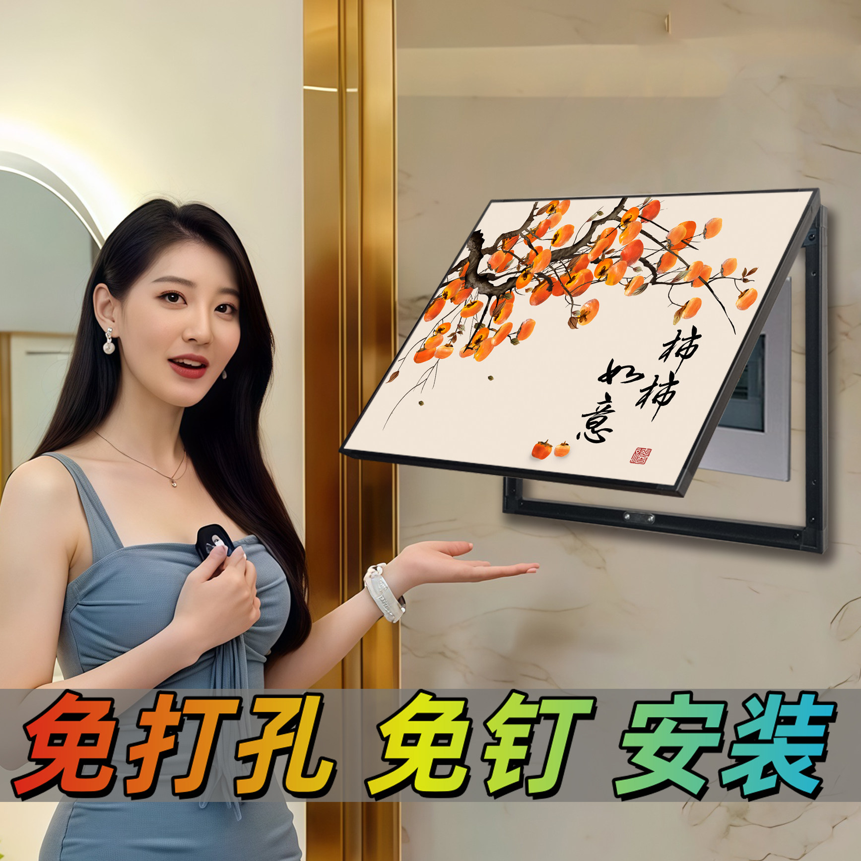定制图案和尺寸，一分钟安装完毕图片