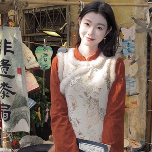 【出租】冬款新中式旗袍红色国风套装领证晚礼服年会敬酒服秋冬