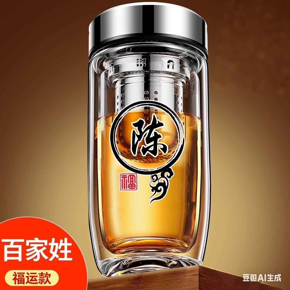 玻璃杯 双层加厚鹅蛋杯 男士便携商务车载茶水分离泡茶杯定制刻字,餐饮具,玻璃杯,淘宝优惠券,粉丝福利购,淘宝优惠卷